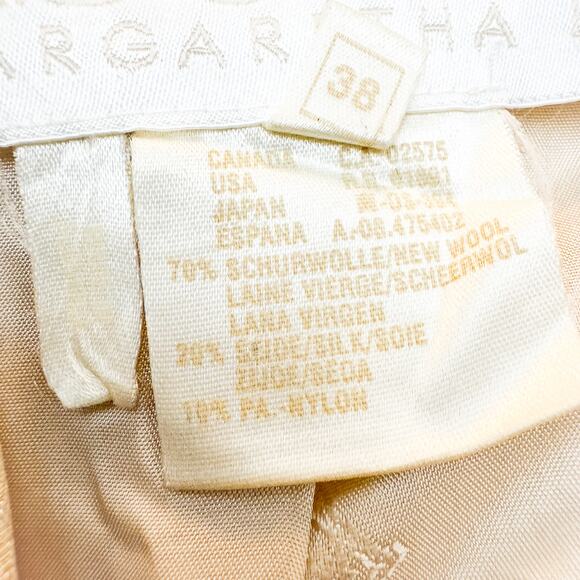 Escada Yellow Wheat 4-Button Blazer Jacket Wool-Silk Blend Long Sleeve Size 38 - Picture 4 of 5